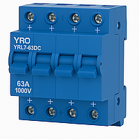 Автоматичний вимикач постійного струму YRO YRL7-63DC 4P 63A 1000V