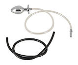 Металева анальна пробка з порожнистим уретральним стимулятором з силіконовою трубкою Penisplug Piss to Ass Plug ⚙️, фото 4