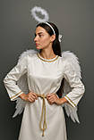 КОСТЮМ АНГЕЛА (НІМБ + КРИЛА + СУКНЯ + ПОЯС), дорослий костюм янгола, фото 8