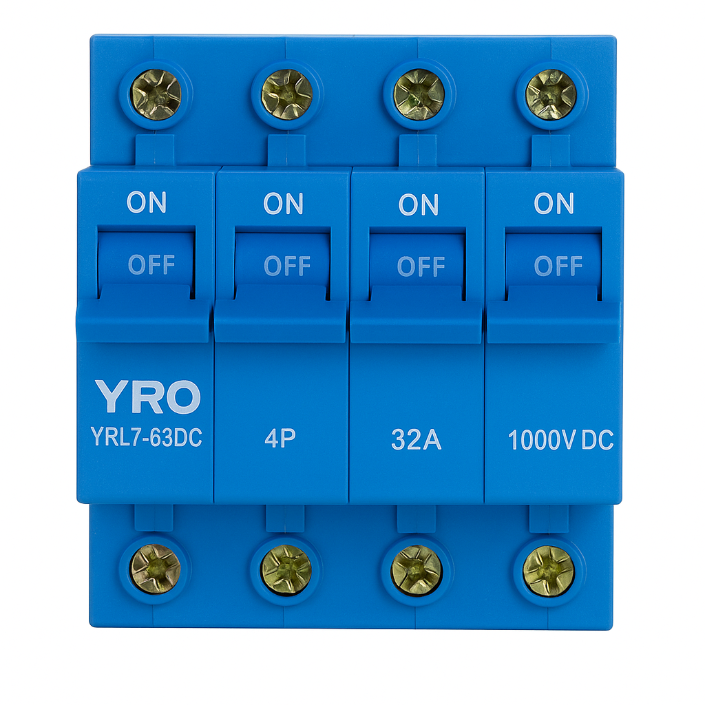 Автоматичний вимикач постійного струму YRO YRL7-63DC 4P 32A 1000V, фото 1