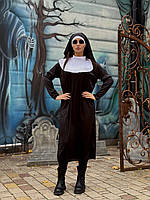 КОСТЮМ МОНАШКИ (СУКНЯ + ВУАЛЬ НА ГОЛОВУ), костюм черниці, жіночий костюм