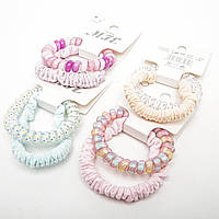 Набір резинок для волосся, 2 шт. (Резинка-спіралька + тканинна) арт 6-5279