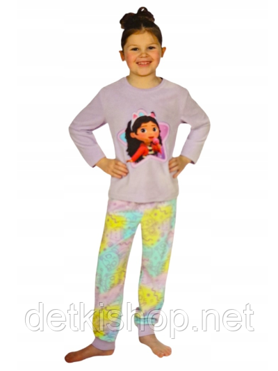 Тепла дитяча велюрова піжама для дівчинки 98-104