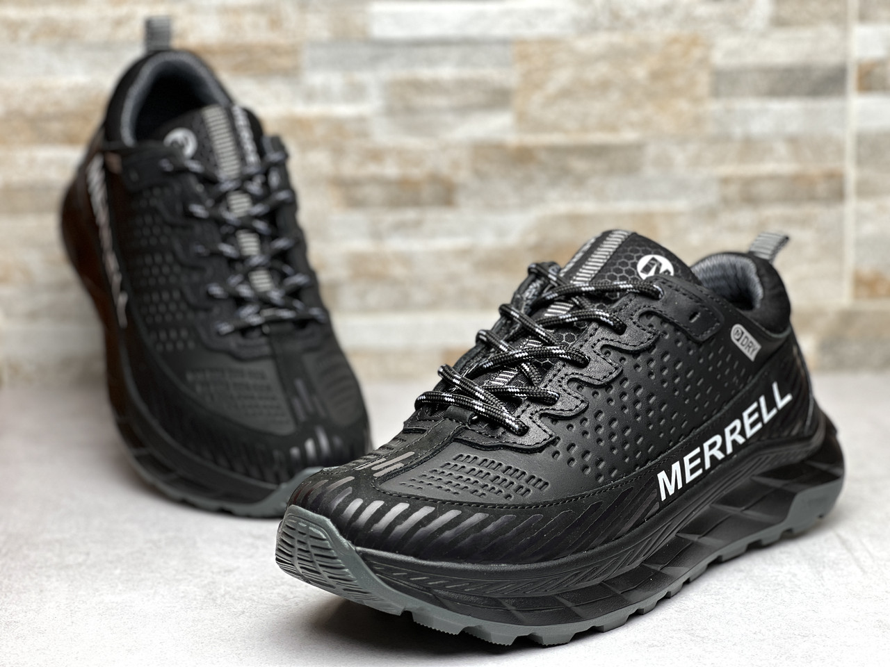 Кросівки шкіряні чоловічі Merrell Agility Peak Black Grey М-30, фото 1