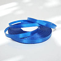 Стрічка атласна однотонна 0,6см. (33 м) темно-синя