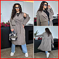 Женский тренчкот двойка 3 в 1 жилет и болеро весна осень без утеплителя с поясом карманы 4 цвета 48-58