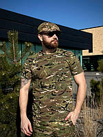 Брендова чоловіча футболка Мультиком Стрейч MTP Military стильна для спорту та відпочинку камуфляжна нова