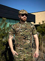 Брендова чоловіча футболка Multicam Мультиким тактична бавовняна зручна новинка для активного відпочинку