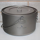Титановий набір посуду туристичний казанок Boundless Voyage 2900 мл та сковорідка з титану 1100 мл, фото 6