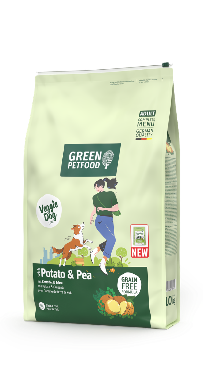 Green Petfood VeggieDog Potato & Pea Adult (Grainfree) вегетаріанський беззерновой корм для собак, 10 кг