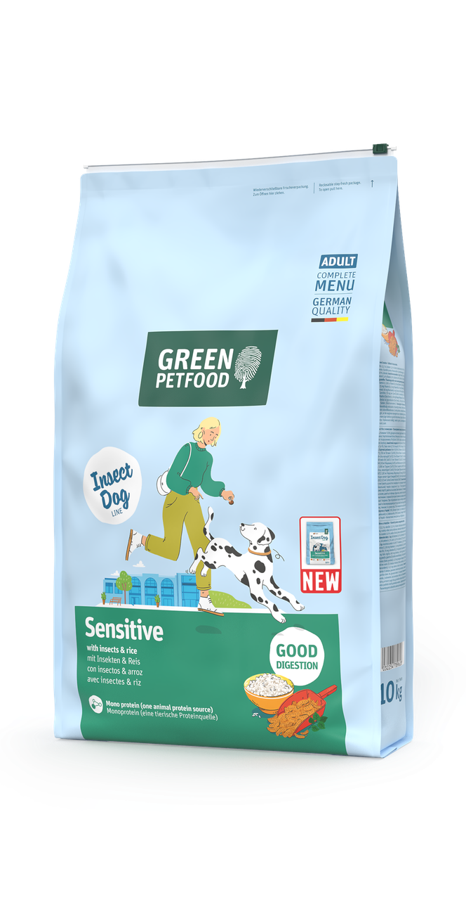 Green Petfood InsectDog Sensitive сухий корм з протеїном комах і рисом, 10 кг