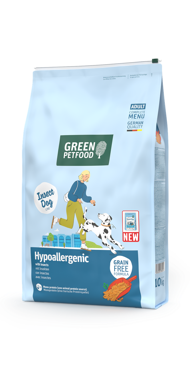 Green Petfood InsectDog Hypoallergen гіпоалергенний корм для собак з білком комах, 10 кг