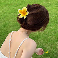 Квітка-крабик для волосся CWa 7.5 см Жовтий (L103472)