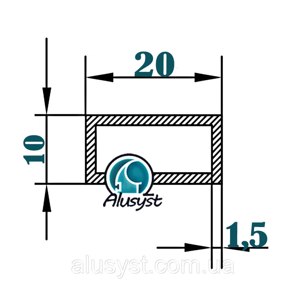 20х10х1,5 / труба 50см / анодована