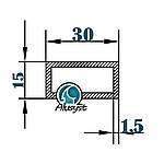 30х15х1,5 / труба 50см / без покриття