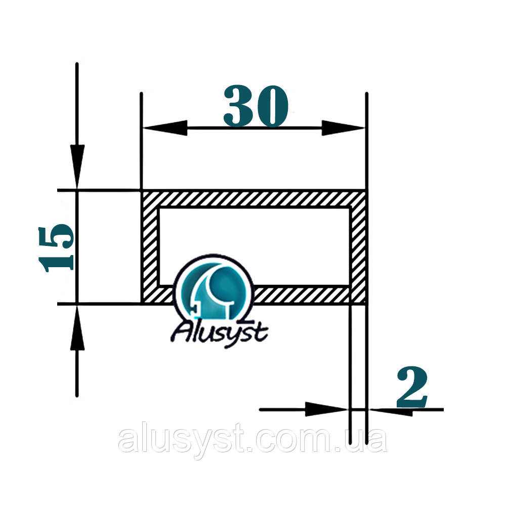30х15х2 / труба 50см / без покриття