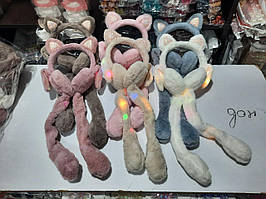 Хутряні навушники "Зайчик" Піднімаються вушка