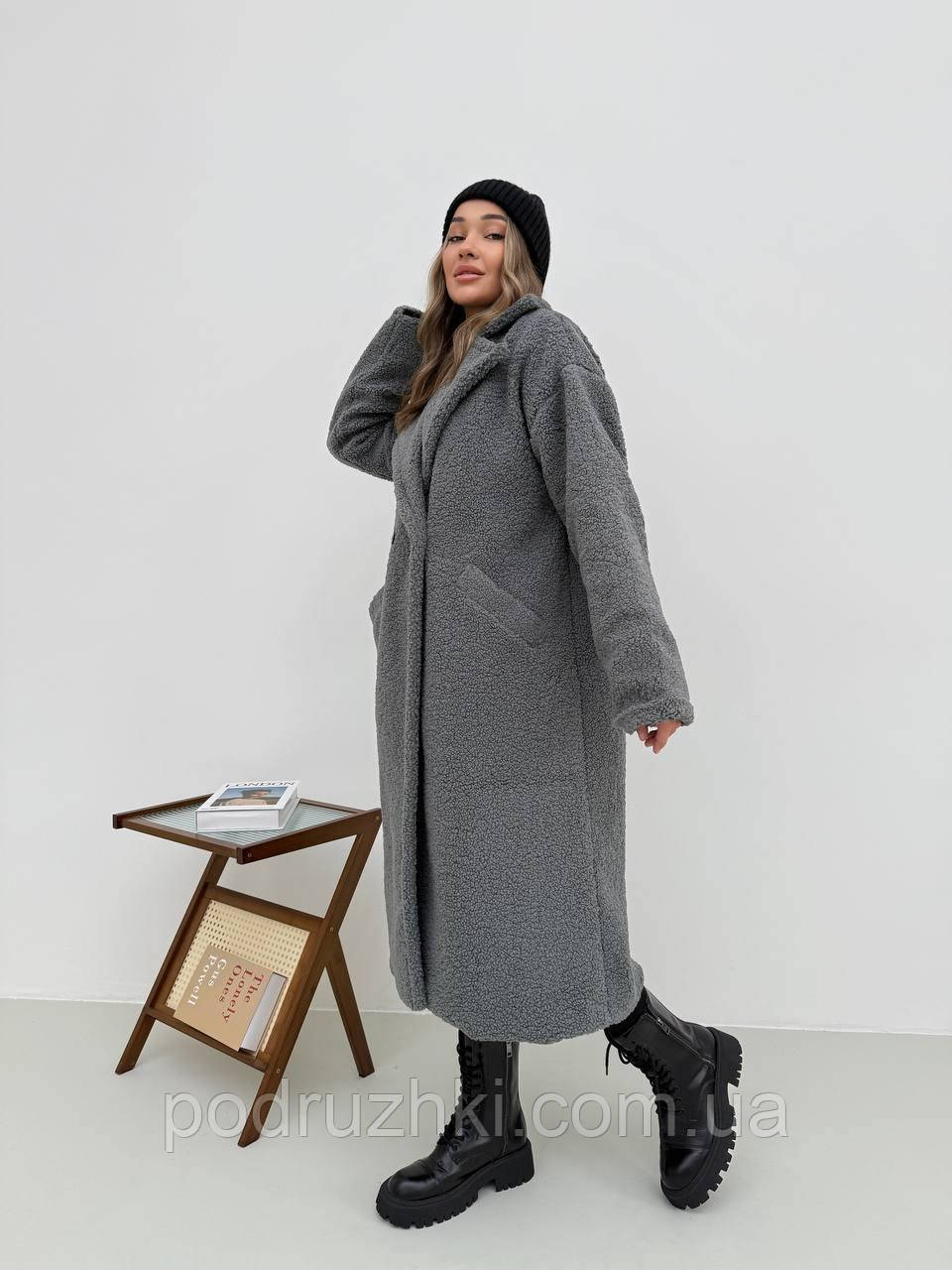 Жіноча шуба пальто Тедді, тепле пальто з еко хутра з поясом, розміри 42-46, 48-52, фото 1