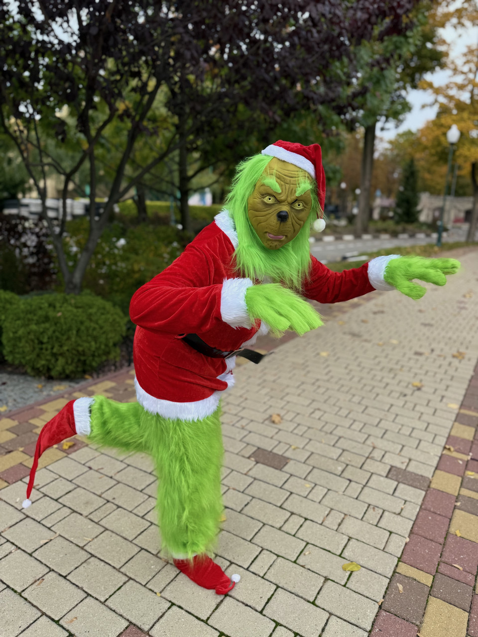 Костюм Грінча повний комплект — маска, шапка, кожух, штани, карнавальний костюм Грінч, фото 1