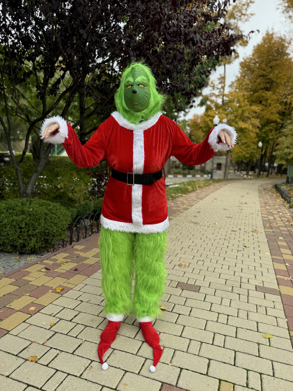 Костюм Грінча повний комплект — маска, шапка, кожух, штани, карнавальний костюм Грінч, фото 1
