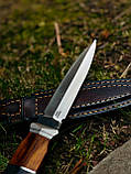 Кинджал XL ручної роботи «Терн  #3» зі шкіряними піхвами N690/60-61 HRC., фото 2