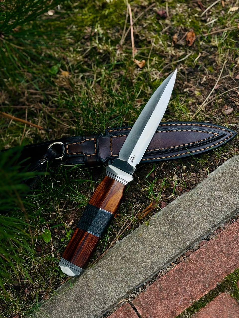 Кинджал XL ручної роботи «Терн  #3» зі шкіряними піхвами N690/60-61 HRC., фото 1