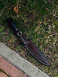 Кинджал XL ручної роботи «Терн  #3» зі шкіряними піхвами N690/60-61 HRC., фото 7