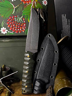 Ніж ручної роботи «Альфа #3» з піхвами з кайдекса нескладний N690/61 HRC.