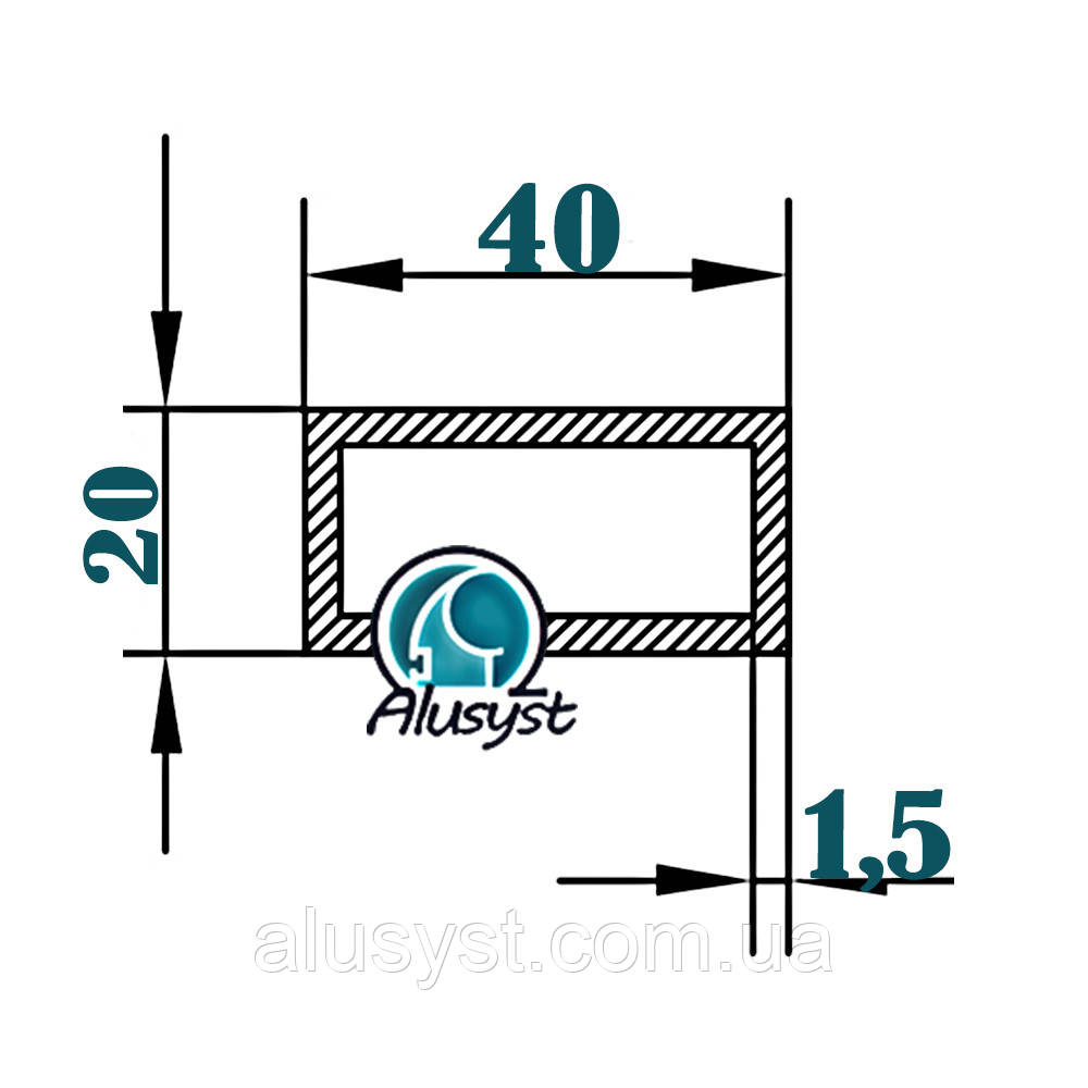 40х20х1,5 / труба 50см  / анодована