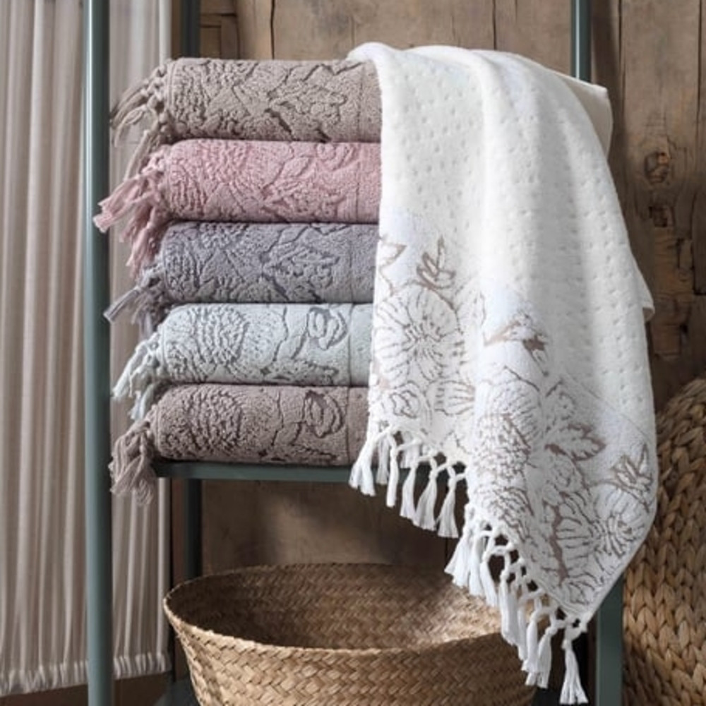 Комплект рушників 50х90 см, 6 шт Sembol Kozali / Жакардові махрові рушники / Рушники преміум якості, фото 1