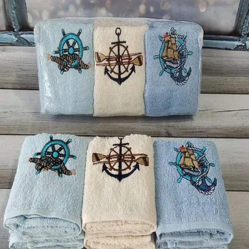 Кухонні рушники 30x50 см, 6 шт/уп, ПВХ упаковка Mame More / Набір рушників для кухні / Рушники з Туреччини, фото 1