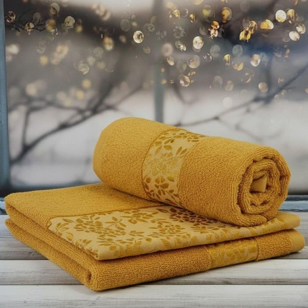 Рушники, бавовна, 2 шт/уп. Mame Romaska Yellow / Набір махрових рушників / Набір банних рушників, фото 1