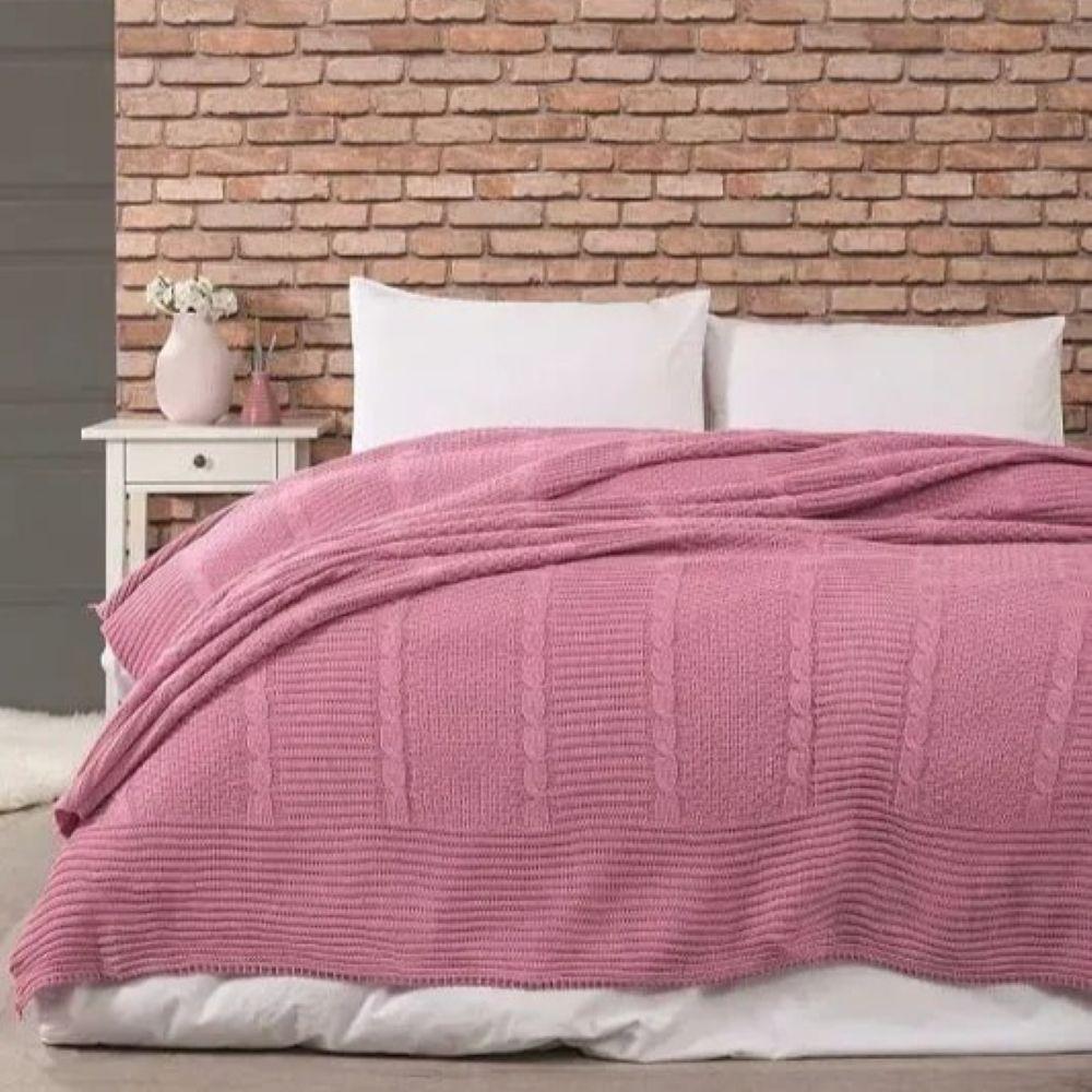 Плед в'язаний, акриловий, 220х240 см, Belizza Pembe / Акрилове покривало / В'язане покривало, фото 1