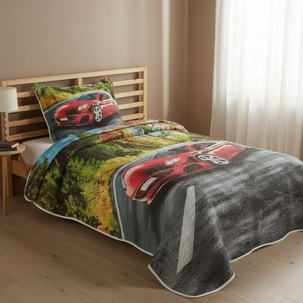 Стьобане покривало з наволочкою, полуторне, 240x175 см., 70x50 см., Miss Bella Ralli / Полуторне покривало, фото 1