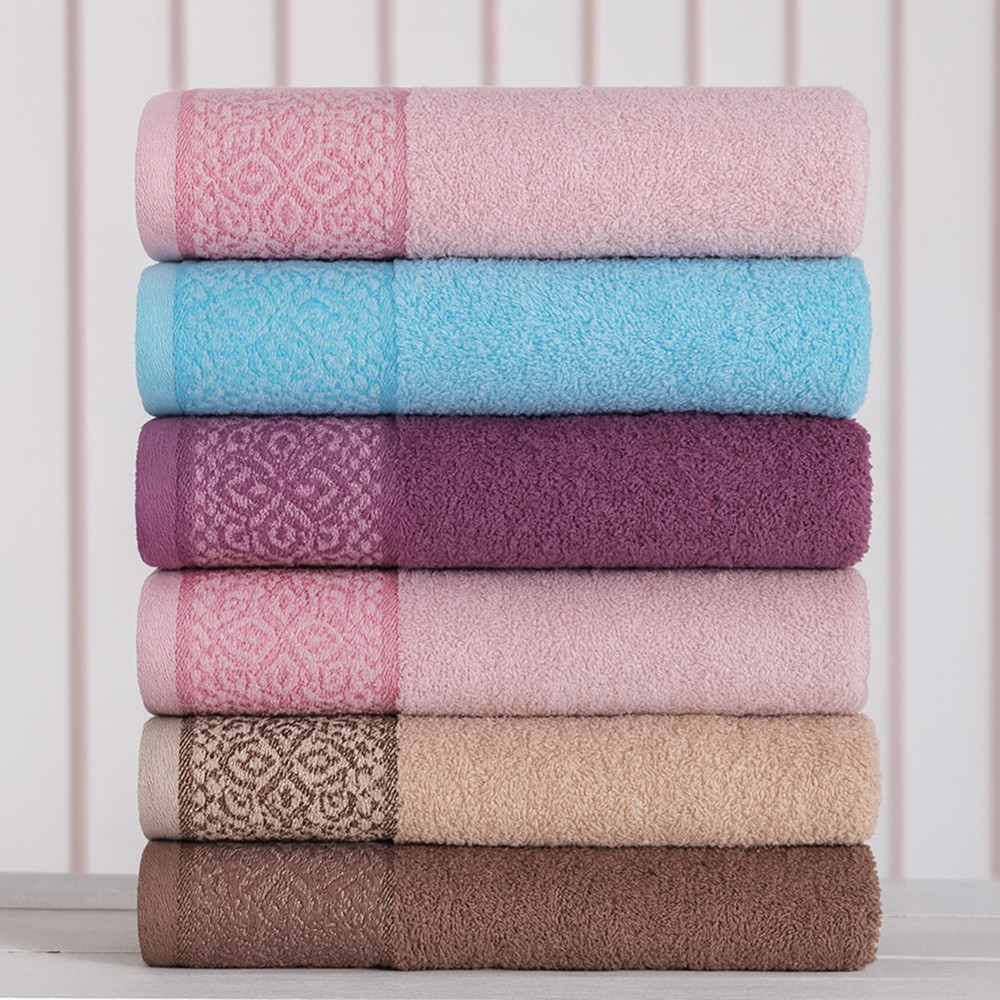 Махрові рушники 140х70см, 6шт/уп, Sweet dream Motif / Рушники бавовняні / Набір рушників банних, фото 1