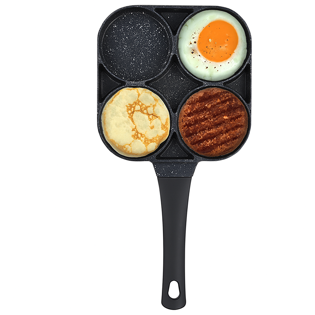 Сковорода антипригарна на 4 секції , 470 г, LY-894 / Порційна сковорода / Сковорідка кухонна, фото 1