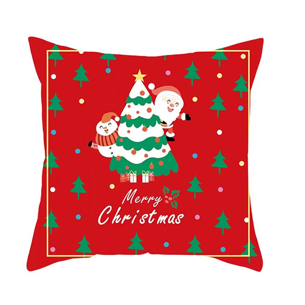 Новорічна наволочка на подушку 45x45см / Різдвяна наволочка / Наволочка декоративна / Декоративний чохол для подушки, фото 1