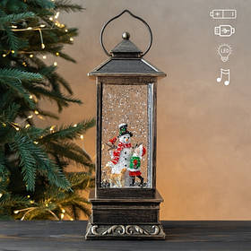 Новорічний ліхтар з підсвіткою та музикою " "Зимова дружба", 31 см
