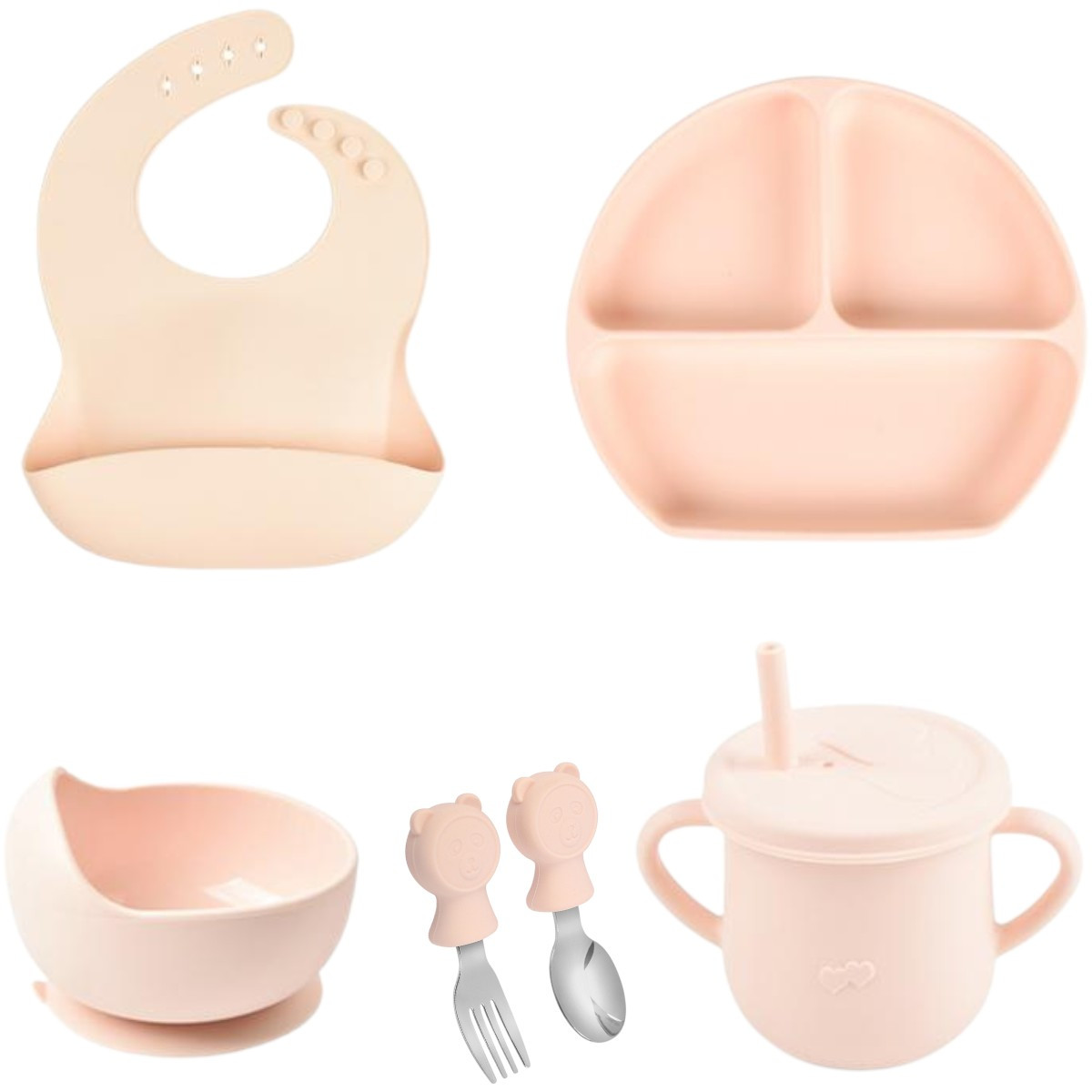 Дитячий силіконовий набір посуду для годування Tableware Set 6 предметів (MA-4906)