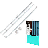 Набір KITUA Карниз для ванни 80 см + шторка для ванної 180 x 180 см