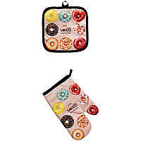 Набір рукавичка та прихватка Donuts (R32344)