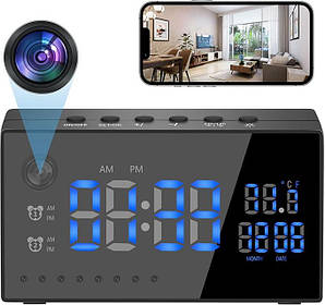 Прихована Wi-Fi камера у настільному годиннику HD1080P - нічне бачення, детекція руху, циклічний запис, перегляд у реальному часі