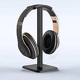 Підставка стійка для навушників на стіл, стенд чорна, фото 3