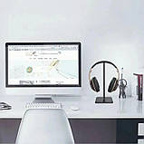 Підставка стійка для навушників на стіл, стенд чорна, фото 4