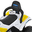 Дитячий електроквадроцикл Fast Beach Car 4WD (біло-жовтий колір) на пульті керування, фото 7