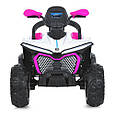 Дитячий електроквадроцикл Fast Beach Car 4WD (біло-рожевий колір) на пульті керування, фото 2
