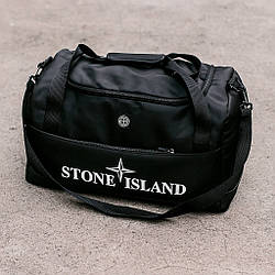 Чоловіча спортивна сумка Stone Island чорна для тренувань сумка жіноча Стон Айленд міська дорожня міська для спортзалу