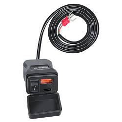 Зарядний пристрій USB Type-C 50Вт, SAE IP66, на кермо мотоцикла