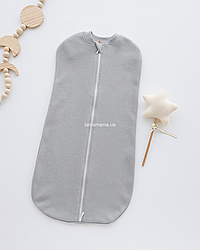 Євро-пелюшка на блискавці 0-3 міс. (56-62 см) кокон для сну для новонароджених Вафелька сірий
