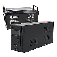 Комплект для джерела безперебійного живлення EUROPOWER AGM EP12-65M6 на 65Ah та RITAR RTSW-600ND12 на 360Вт